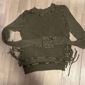 Free People Thermal Knit Long Sleeve Shirt